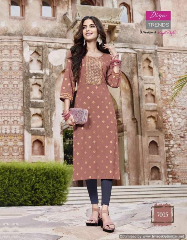 Victoria 7 Fancy Wear Embroidery Rayon Exclusive Kurti Collection